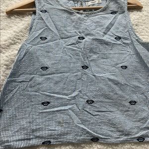 Mango sleeveless blue printed top in US XS